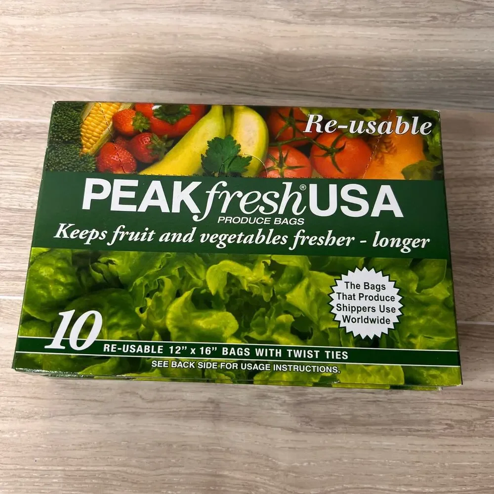 Peak Fresh Re-Usable Produce Bags Set of Two (20 bags total) by Peak Fresh